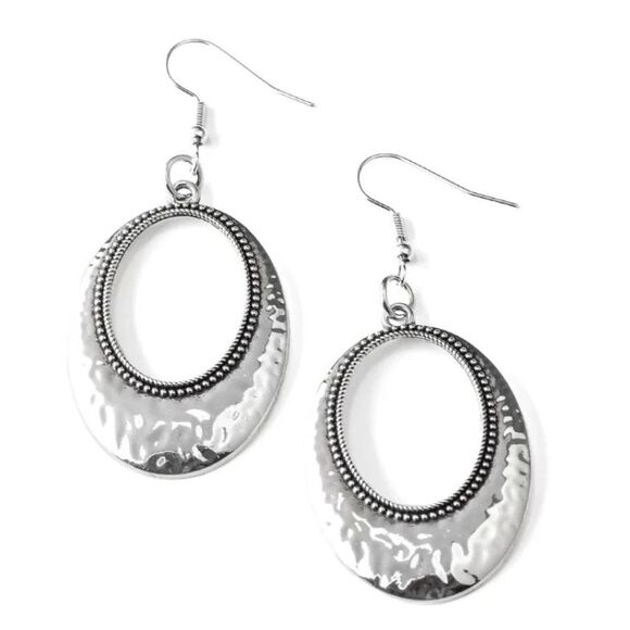 Tempest Texture Silver Earrings (286) - Picture 2 of 2